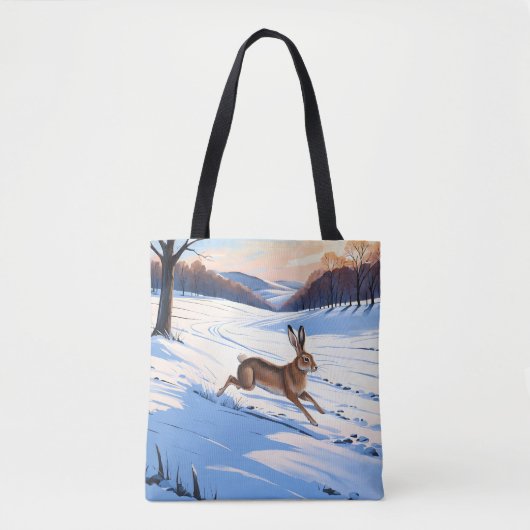 Graceful Bounds of Hare : Vol van de winter vreugd Tote Bag (Voorkant)