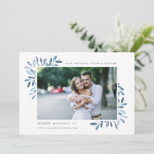 Graceful Branches | De foto bewaart de Datum Save The Date (Staand voorkant)