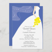 Graceful Bride Bridal Shower Invitation Blue Kaart (Voorkant / Achterkant)