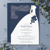 Graceful Bride Bridal Shower Invitation Blue Kaart