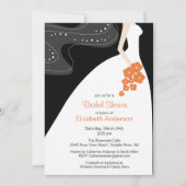 Graceful Bride Bridal Shower Invitation Coral Kaart (Voorkant)
