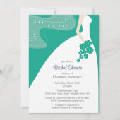 Graceful Bride Bridal Shower Invitation Emerald Kaart (Voorkant)