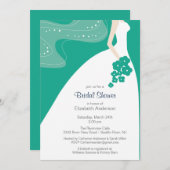 Graceful Bride Bridal Shower Invitation Emerald Kaart (Voorkant / Achterkant)