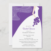 Graceful Bride Bridal Shower Invitation Paars Kaart (Voorkant)