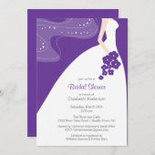 Graceful Bride Bridal Shower Invitation Paars Kaart (Voorkant / Achterkant)