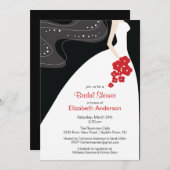 Graceful Bride Bridal Shower Invitation Red Kaart (Voorkant / Achterkant)