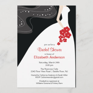 Graceful Bride Bridal Shower Invitation Red Kaart