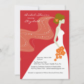 Graceful Bride Bridal Shower Invitation RED Kaart (Voorkant)