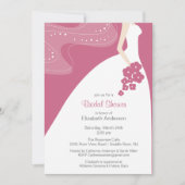 Graceful Bride Bridal Shower Invitation roze Kaart (Voorkant)