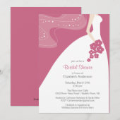 Graceful Bride Bridal Shower Invitation roze Kaart (Voorkant / Achterkant)