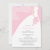Graceful Bride Bridal Shower Invitation roze Kaart (Voorkant)