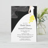 Graceful Bride Bridal Shower Invitation Yellow Kaart (Staand voorkant)