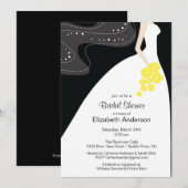 Graceful Bride Bridal Shower Invitation Yellow Kaart (Voorkant / Achterkant)