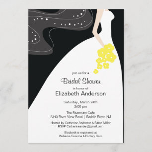 Graceful Bride Bridal Shower Invitation Yellow Kaart