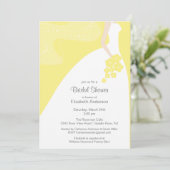 Graceful Bride Bridal Shower Invitation Yellow Kaart (Staand voorkant)
