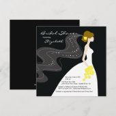 Graceful Bride Bridal Shower Uitnodiging geel (Voorkant / Achterkant)