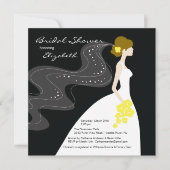 Graceful Bride Bridal Shower Uitnodiging geel (Voorkant)