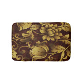 Graceful Brown Floral Bath Mat (Voorkant)