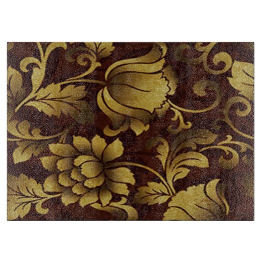 Graceful Brown Floral Cutting Board Snijplank (Voorkant)