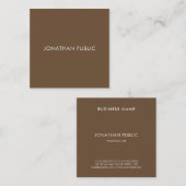 Graceful Bruin Esthetisch Minimalistisch Trendy Pl Vierkante Visitekaartje (Voorkant / Achterkant)