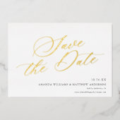 Graceful Calligraphy Non-Photo Save the Date REAL Folie Uitnodiging (Voorkant)