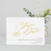Graceful Calligraphy Non-Photo Save the Date REAL Folie Uitnodiging (Staand Voorkant)