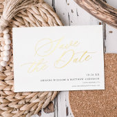 Graceful Calligraphy Non-Photo Save the Date REAL Folie Uitnodiging