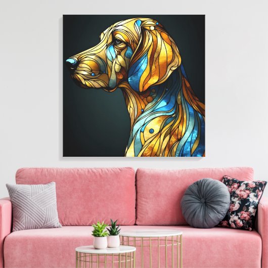 Graceful Canine Elegance - AI Canvas Afdruk (Insitu (Woonkamer))