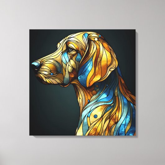 Graceful Canine Elegance - AI Canvas Afdruk (Voorkant)