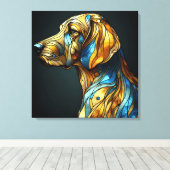 Graceful Canine Elegance - AI Canvas Afdruk (Insitu (Houten vloer))