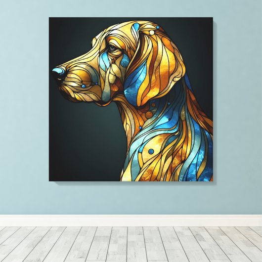Graceful Canine Elegance - AI Canvas Afdruk (Insitu (Houten vloer))