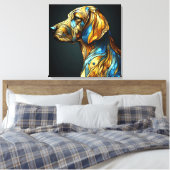 Graceful Canine Elegance - AI Canvas Afdruk (Insitu (Slaapkamer))