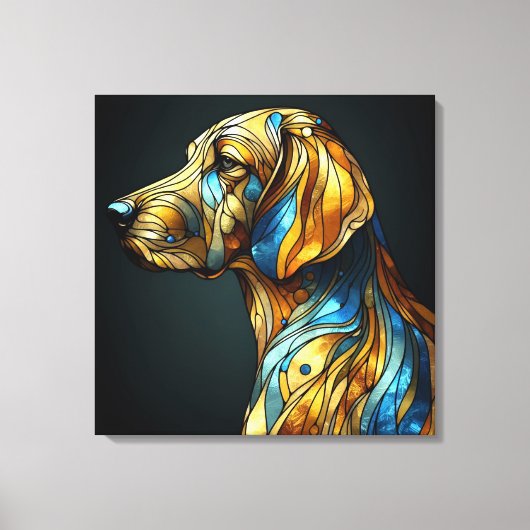 Graceful Canine Elegance - AI Canvas Afdruk (Voorkant)