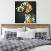 Graceful Canine Elegance - AI Canvas Afdruk (Insitu (Slaapkamer))