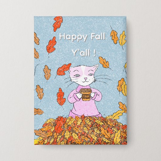 Graceful Cat Fall Collectible Pin Button  (Voorkant)