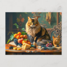 Graceful Cat in Fruit Stilleven Kunst