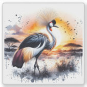 Graceful Crane bij zonsondergang Sticker (Voorkant)