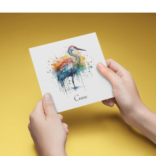 Graceful Crane: Waterverf Art, op maat