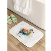 Graceful Crane: Waterverf Art, op maat Badmat
