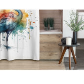 Graceful Crane: Waterverf Art, op maat Douchegordijn