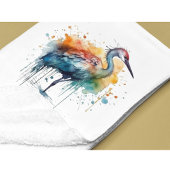Graceful Crane: Waterverf Art, op maat Fleece Deken