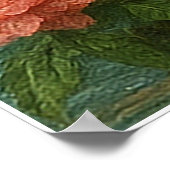 Graceful Cranes in a Peach Blossom Garden Poster (Hoek)