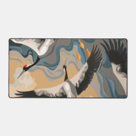 Graceful Cranes in een dromerig zeegezicht Bureaumat
