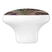 Graceful Curves: Witte Tulp in Art Nouveau Design Keramische Knop (Zijkant)