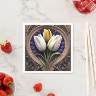 Graceful Curves: Witte Tulp in Art Nouveau Design Servet
