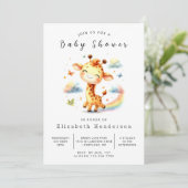 Graceful Custom Giraffe Baby shower Kaart (Staand voorkant)