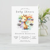 Graceful Custom Giraffe Baby shower Kaart (Staand voorkant)