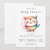 Graceful Custom Owl Baby shower Kaart (Voorkant / Achterkant)