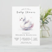 Graceful Custom Swan Baby shower Kaart (Staand voorkant)