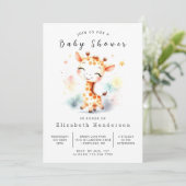 Graceful Digital Giraffe Baby shower Kaart (Staand voorkant)
